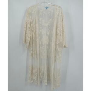 She And Sky Women Kimono‎ Cardigan S/M Embroidered Boho Festival Duster